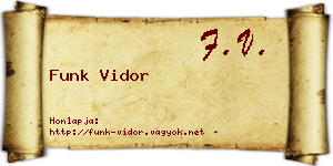 Funk Vidor névjegykártya